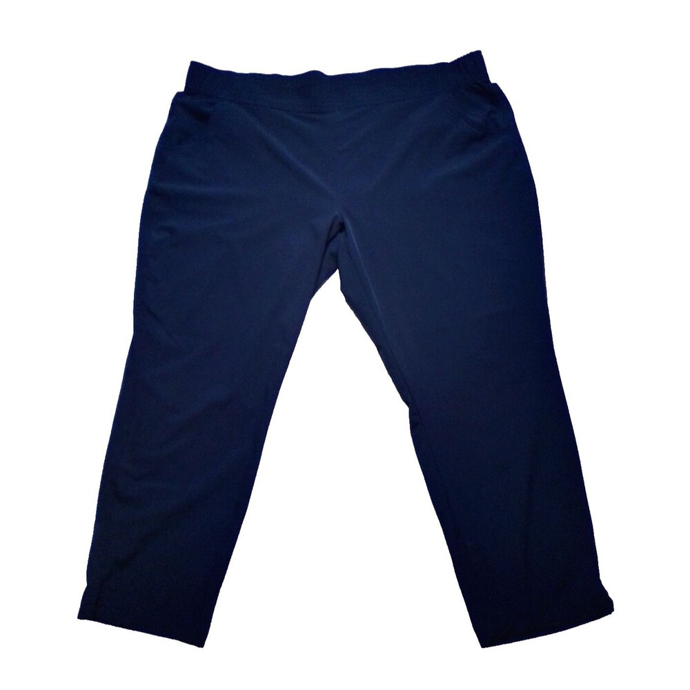 Eddie Bauer Travelers Women's Elastic Waist 2 Pockets Blue Ankle Pants Size XXL